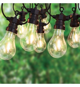 Guirnalda 20 leds uso interior/exterior ip44 luz cálida tipo vintage 12,5m