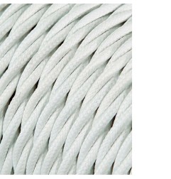 Carrete cable textil trenzado h03vv-f 2 x 0,75 mm² blanco, 25 m