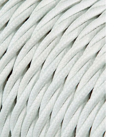 Carrete cable textil trenzado h03vv-f 2 x 0,75 mm² blanco, 25 m
