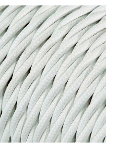 Carrete cable textil trenzado h03vv-f 2 x 0,75 mm² blanco, 25 m