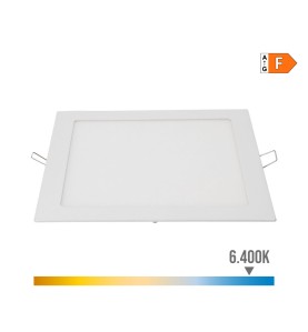 Downlight led empotrable cuadrado 20 w luz fria 6400 k 1500 lm blanco 22 x 22 cm