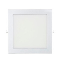 Downlight led empotrable cuadrado 20 w luz fria 6400 k 1500 lm cromado 22 x 22 cm