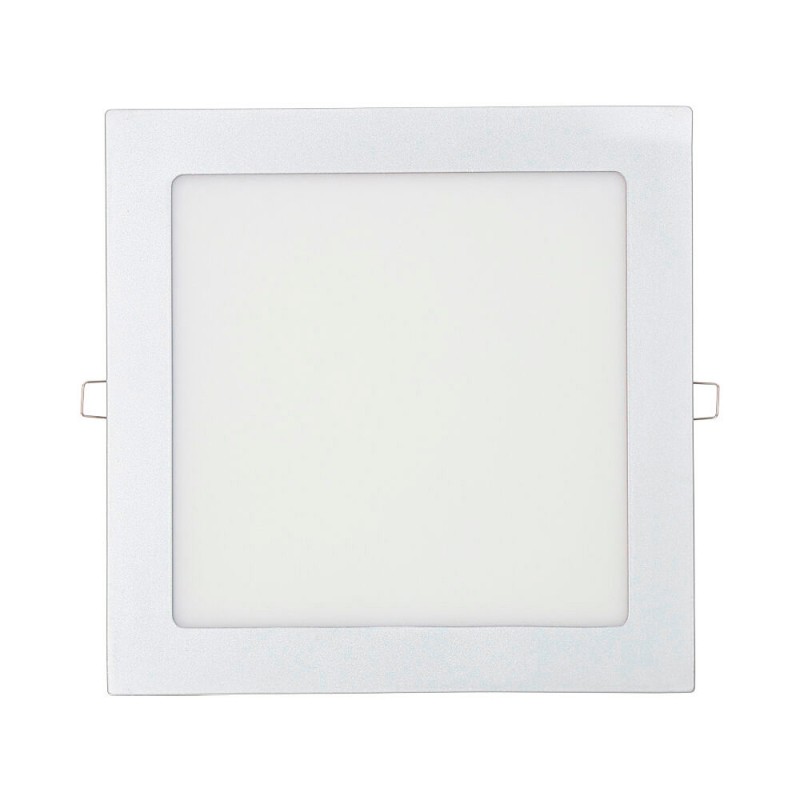 Downlight led empotrable cuadrado 20 w luz fria 6400 k 1500 lm cromado 22 x 22 cm