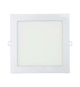 Downlight led empotrable cuadrado 20 w luz fria 6400 k 1500 lm cromado 22 x 22 cm
