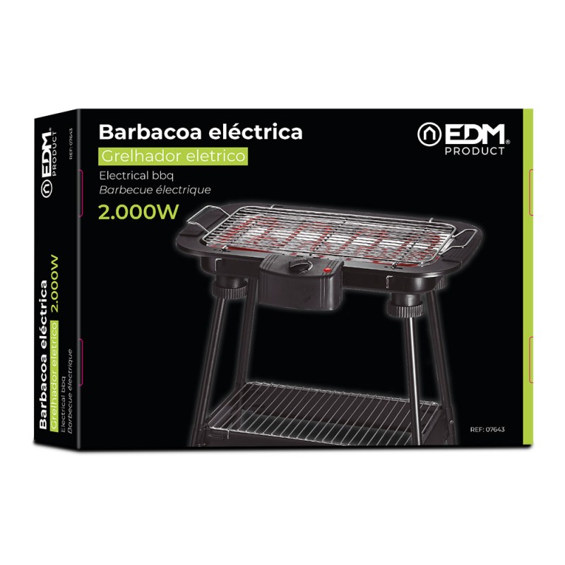 Barbacoa electrica de pie 2000 w 48 x 35 x 70 cm
