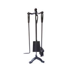 Kit de chimenea color negro 3 piezas