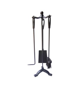 Kit de chimenea color negro 3 piezas