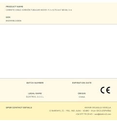 Carrete cable cordón tubular h03vv-f 2 x 0,75 mm² beige, 5 m