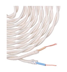 Carrete cable textil trenzado h03vv-f 2 x 0,75 mm² beige, 5 m