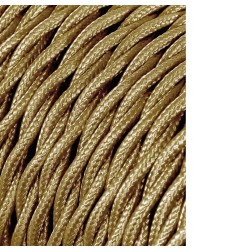 Carrete cable textil trenzado h03vv-f 2 x 0,75 mm² oro, 5 m