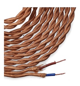 Carrete cable textil trenzado h03vv-f 2 x 0,75 mm² oro, 5 m