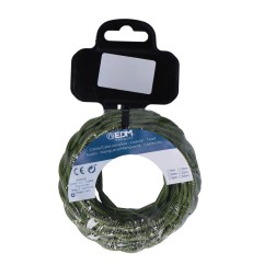 Carrete cable textil trenzado h03vv-f 2 x 0,75 mm² verde, 5 m