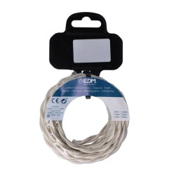 Carrete cable textil trenzado h03vv-f 2 x 0,75 mm² algodón, 5 m