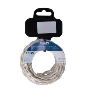 Carrete cable textil trenzado h03vv-f 2 x 0,75 mm² algodón, 5 m