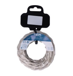 Carrete cable textil trenzado h03vv-f 2 x 0,75 mm² lino, 5 m