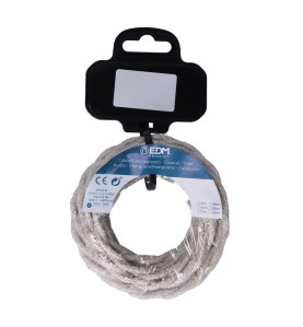 Carrete cable textil trenzado h03vv-f 2 x 0,75 mm² lino, 5 m