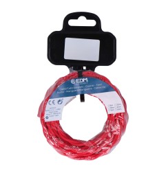 Carrete cable textil trenzado h03vv-f 2 x 0,75 mm² rojo, 5 m