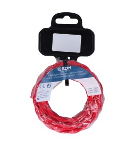 Carrete cable textil trenzado h03vv-f 2 x 0,75 mm² rojo, 5 m