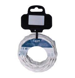 Carrete cable textil trenzado h03vv-f 2 x 0,75 mm² blanco, 5 m