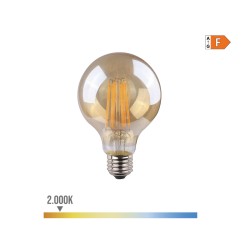 Bombilla de globo con filamento de led, cristal vintage e27 8 w 720 lm 2000 k luz calida ø8 x 12 cm