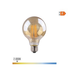 Bombilla de globo con filamento de led, cristal vintage e27 8 w 720 lm 2000 k luz calida ø8 x 12 cm