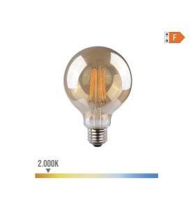 Bombilla de globo con filamento de led, cristal vintage e27 8 w 720 lm 2000 k luz calida ø9,5 x 14 cm