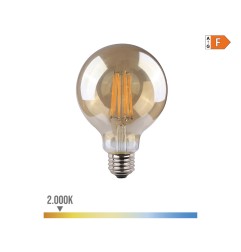 Bombilla de globo con filamento de led, cristal vintage e27 8 w 720 lm 2000 k luz calida ø12,5 x 17 cm