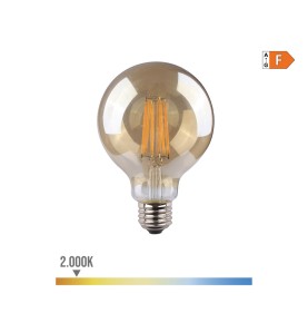 Bombilla de globo con filamento de led, cristal vintage e27 8 w 720 lm 2000 k luz calida ø12,5 x 17 cm