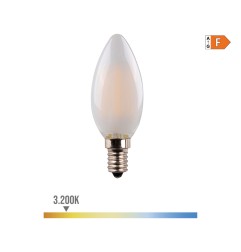Bombilla de vela con filamento de led, cristal mate e14 4,5 w 470 lm 3200 k luz calida ø3,5 x 9,8 cm