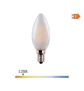 Bombilla de vela con filamento de led, cristal mate e14 4,5 w 470 lm 3200 k luz calida ø3,5 x 9,8 cm