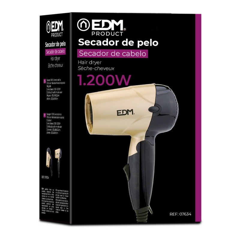 Secador de pelo de viaje bi-tension 1000 - 1200 w