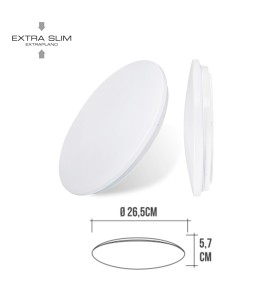 Aplique led circular de superficie 12 w 4000 k 1160 lm color blanco ø25 x 6,2 cm