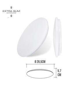Aplique led circular de superficie 12 w 6500 k 1160 lm ø25,5 x 6,2 cm