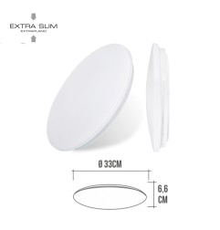 Aplique led circular de superficie 18 w 4000 k 1820 lm ø32,5 x 6,2 cm