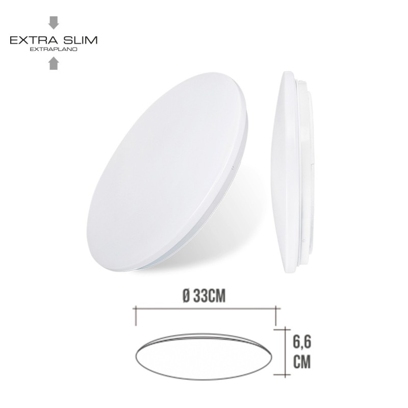Aplique led circular de superficie 18 w 6500 k 1820 lm ø32,5 x 6,2 cm