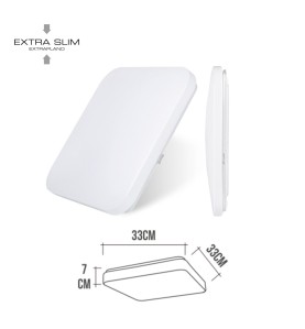 Aplique led cuadrado extraplano de superficie 18 w 4000 k 1820 lm 33 x 33 x 6,9 cm