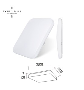 Aplique led cuadrado extraplano de superficie 18 w 6500 k 1820 lm 33 x 33 x 6,9 cm