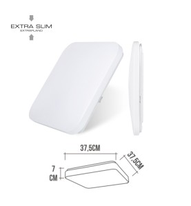 Aplique led cuadrado extraplano de superficie 24 w 4000 k 2490 lm 36,7 x 36,7 x 6,2 cm