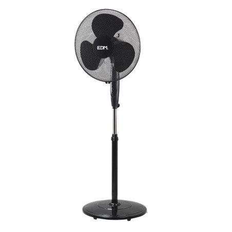 Ventilador de pie base circular, negro, potencia 45 w 55,6 db aspas ø40 cm, altura regulable 110-130 cm