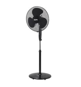 Ventilador de pie base circular, negro, potencia 45 w 55,6 db aspas ø40 cm, altura regulable 110-130 cm
