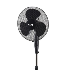 Ventilador de pie base circular, negro, potencia 45 w 55,6 db aspas ø40 cm, altura regulable 110-130 cm