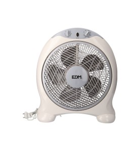 Ventilador box fan, blanco/gris, potencia 45 w 60db aspas ø30,5 cm 38,5 x 13 x 46 cm
