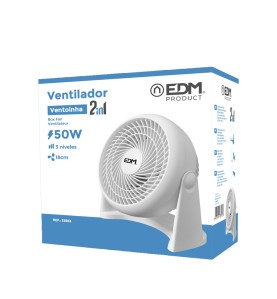 Ventilador 2 en 1 (suelo y pared), blanco, potencia 50 w 55,65 db aspas ø18 cm 26,5 x 15,5 x 27,7 cm