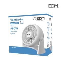 Ventilador 2 en 1 (suelo y pared), blanco, potencia 50 w 55,65 db aspas ø18 cm 26,5 x 15,5 x 27,7 cm
