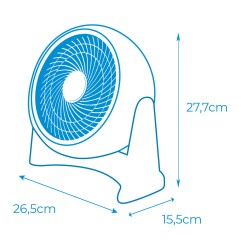 Ventilador 2 en 1 (suelo y pared), blanco, potencia 50 w 55,65 db aspas ø18 cm 26,5 x 15,5 x 27,7 cm