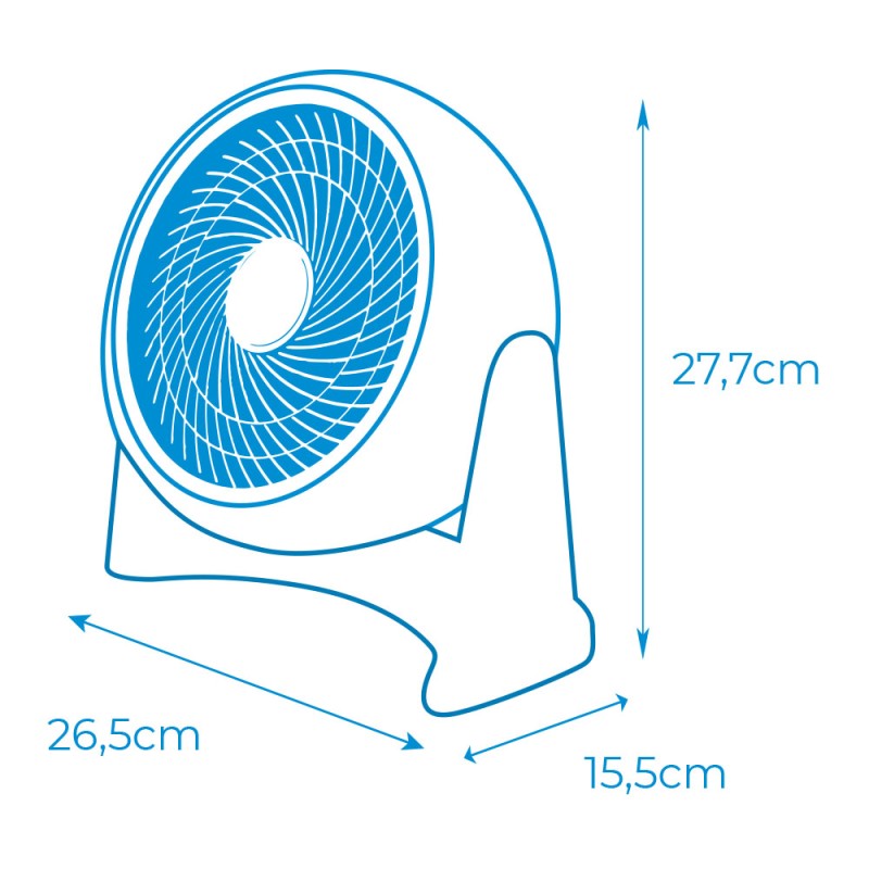 Ventilador 2 en 1 (suelo y pared), blanco, potencia 50 w 55,65 db aspas ø18 cm 26,5 x 15,5 x 27,7 cm