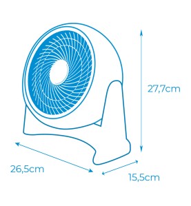 Ventilador 2 en 1 (suelo y pared), blanco, potencia 50 w 55,65 db aspas ø18 cm 26,5 x 15,5 x 27,7 cm