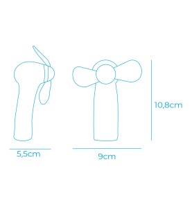 Ventilador a pilas "funny colors" 2 x aa (no incluidas) edm colores surtidos