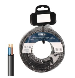 Carrete cable paralelo plano vvk(h2) 06/1kv 2 x 2,50 mm² negra, 5 m