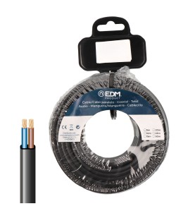 Carrete cable paralelo plano vvk(h2) 06/1kv 2 x 2,50 mm² negra, 25 m